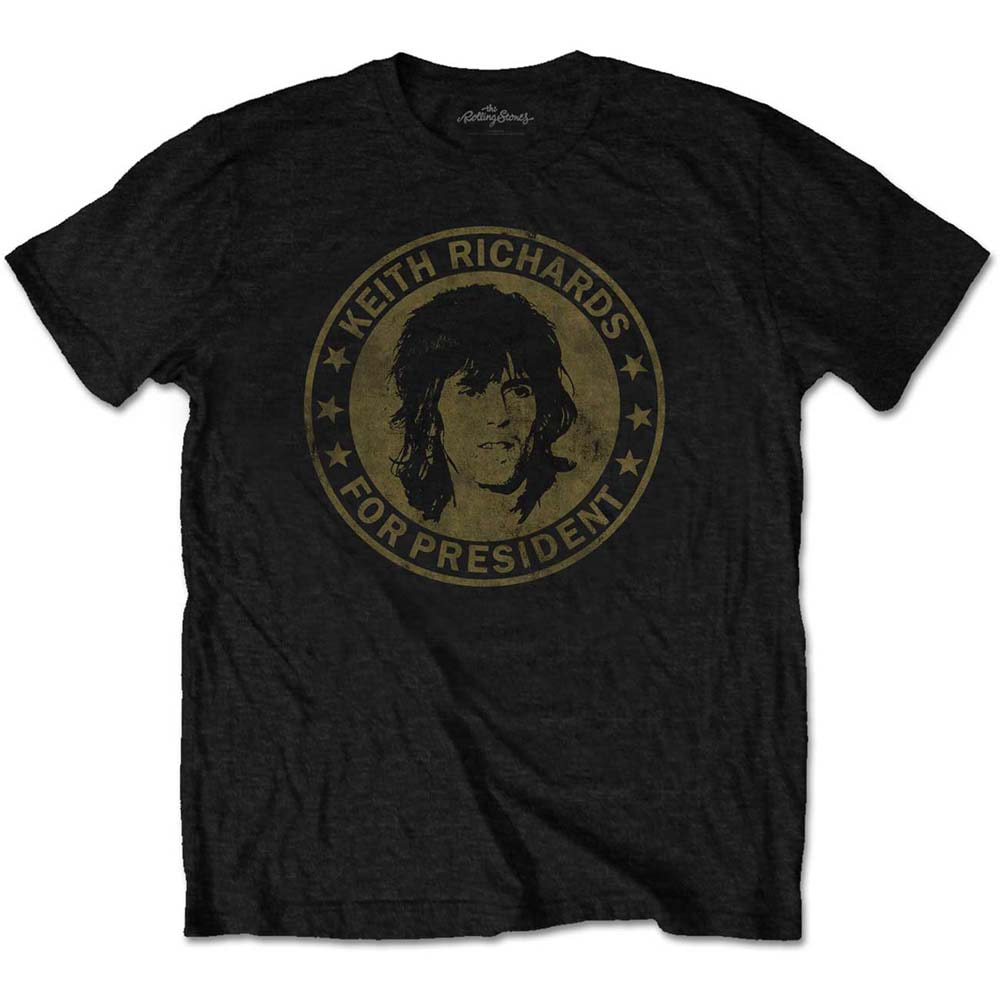 ROLLING STONES - Keith For President - Black T-Shirt
